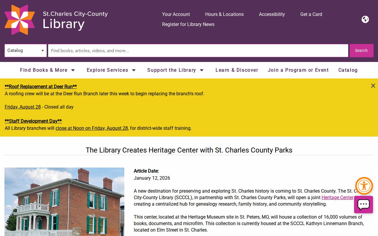 St. Charles city directory research and the planned Heritage Center collection