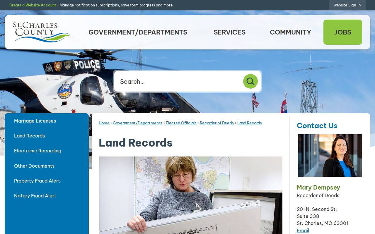St. Charles residents directory Recorder land records access