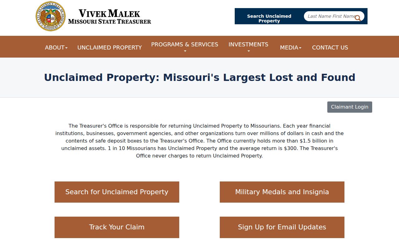 St. Charles residents directory Missouri unclaimed property search
