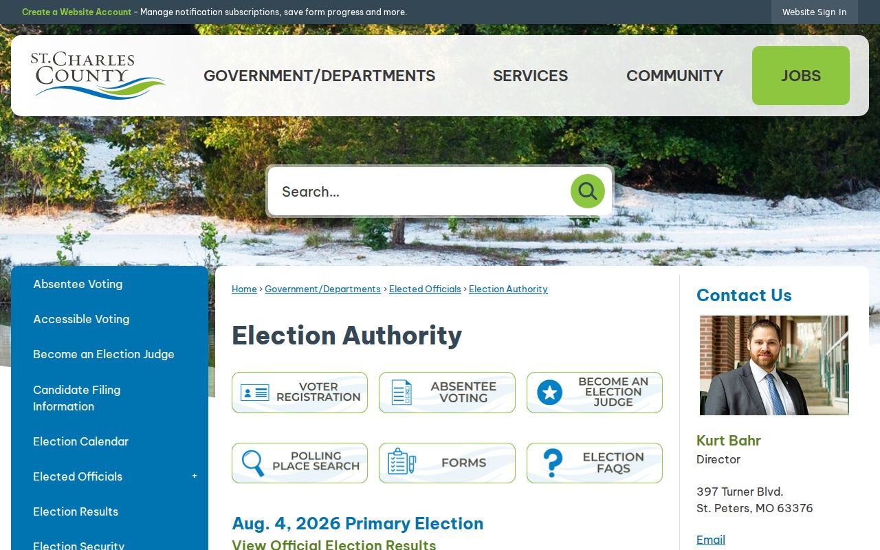 St. Charles ZIP Election Authority contact route